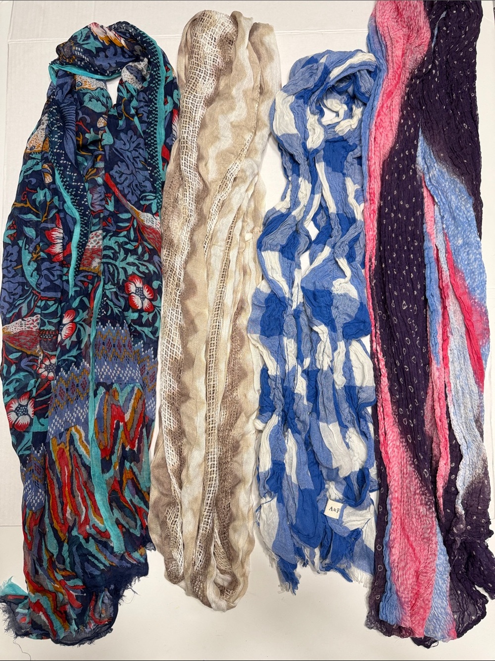 Mixed Scarf Lot, Set of 4, Lightweight, Patterned